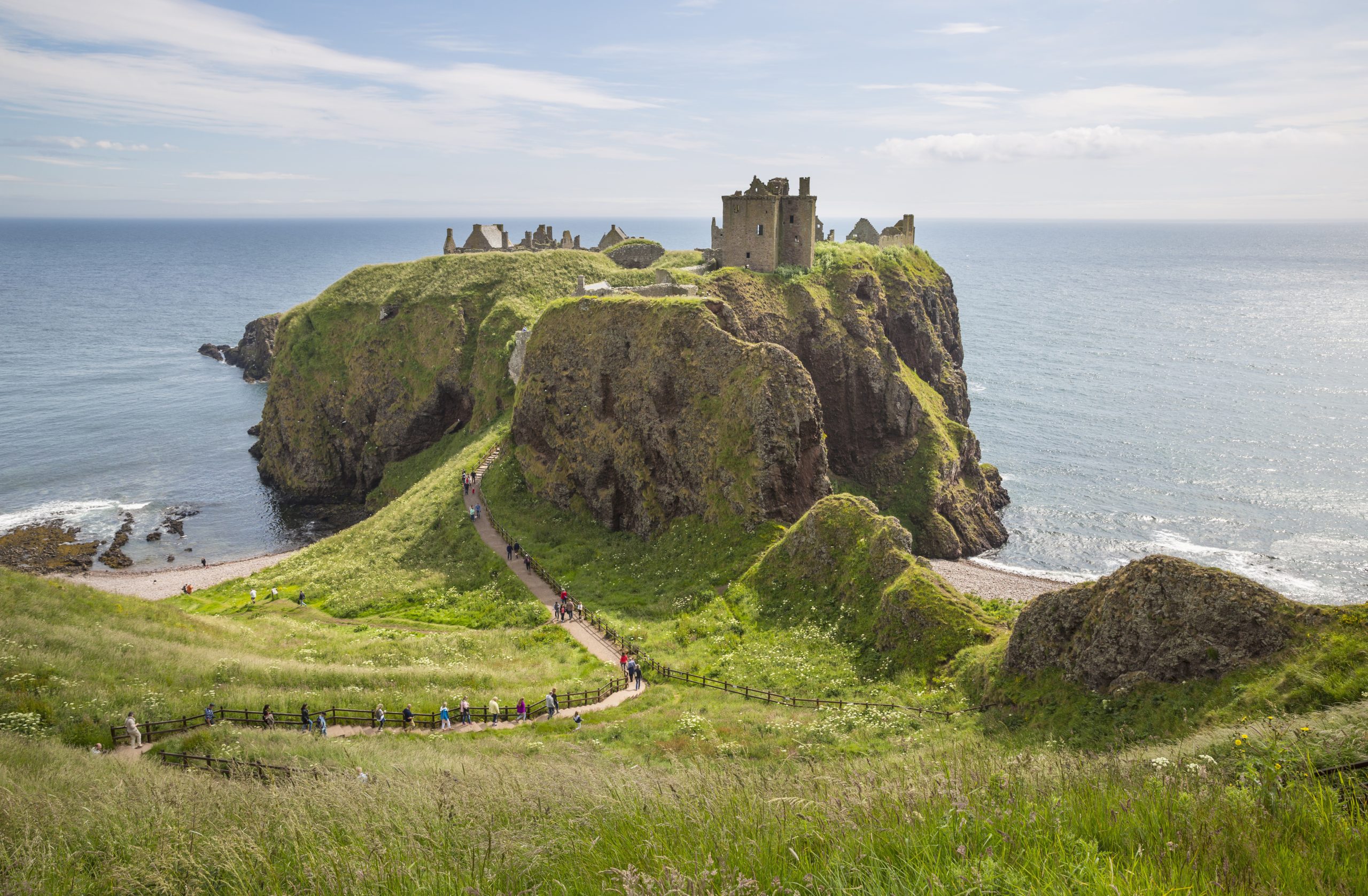 Dunnottar Castle on its coastal headland