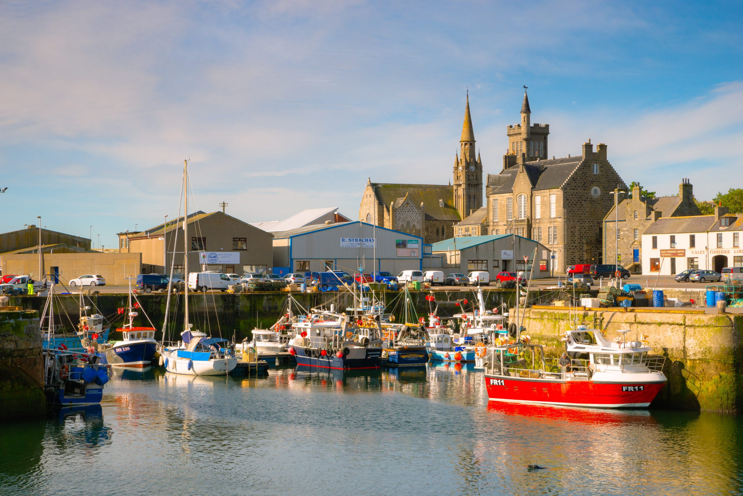 Crabs being landed at Fraserburgh Harbour