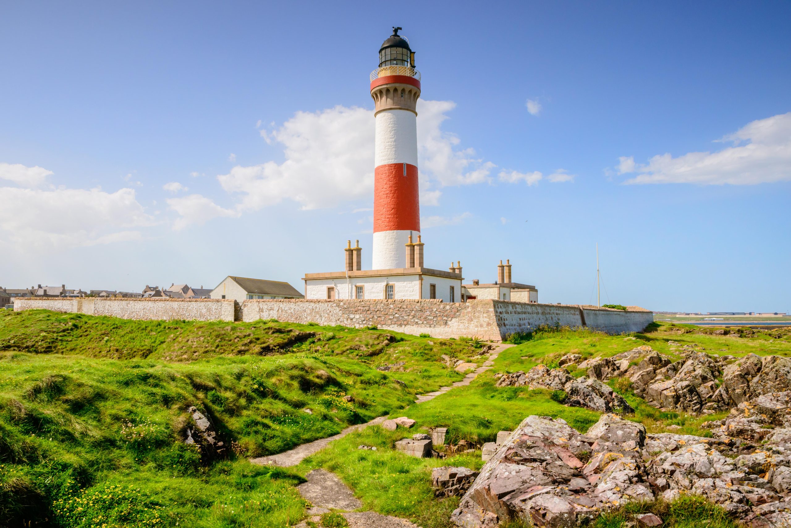 Buchan Ness Lighthouse on the north-east coast of Scotland